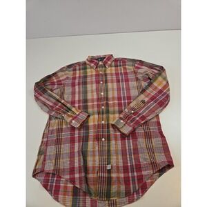 Ralph Lauren Shirt Mens L Madras Multicolor Plaid Button Down Long Sleeve Cotton